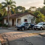 Viaturas da PM em rua de Porto Velho após agressão familiar