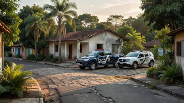 Viaturas da PM em rua de Porto Velho após agressão familiar