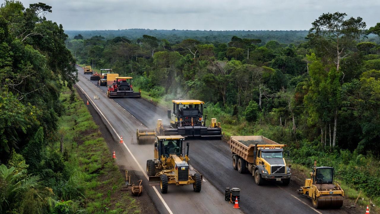 Obras de recuperação na BR-364 em Rondônia