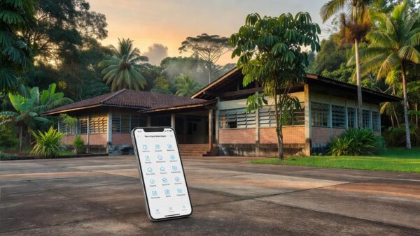 Smartphone com app de serviços da Prefeitura de Porto Velho
