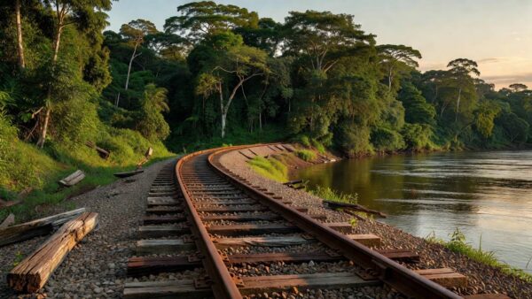Trilhos da Ferrovia Madeira-Mamoré em Porto Velho, Rondônia