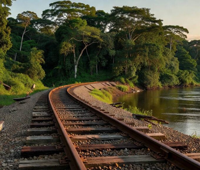 Trilhos da Ferrovia Madeira-Mamoré em Porto Velho, Rondônia