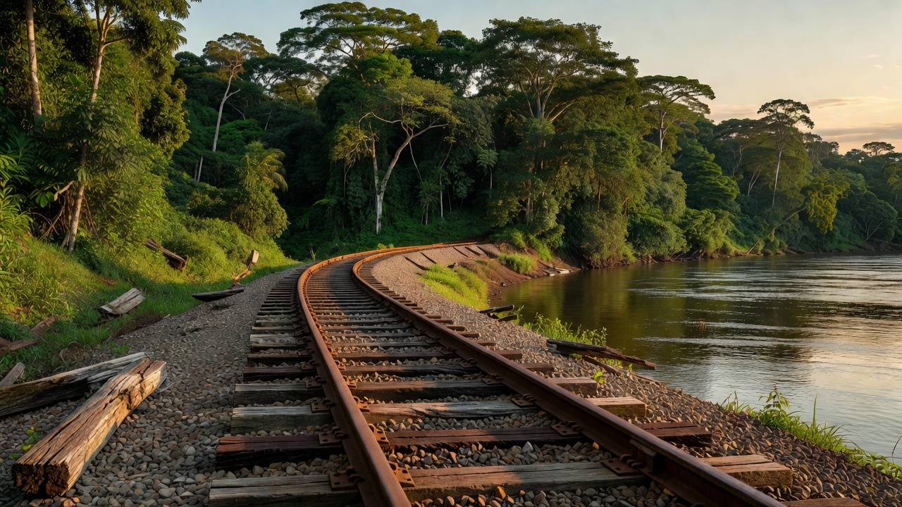 Trilhos da Ferrovia Madeira-Mamoré em Porto Velho, Rondônia