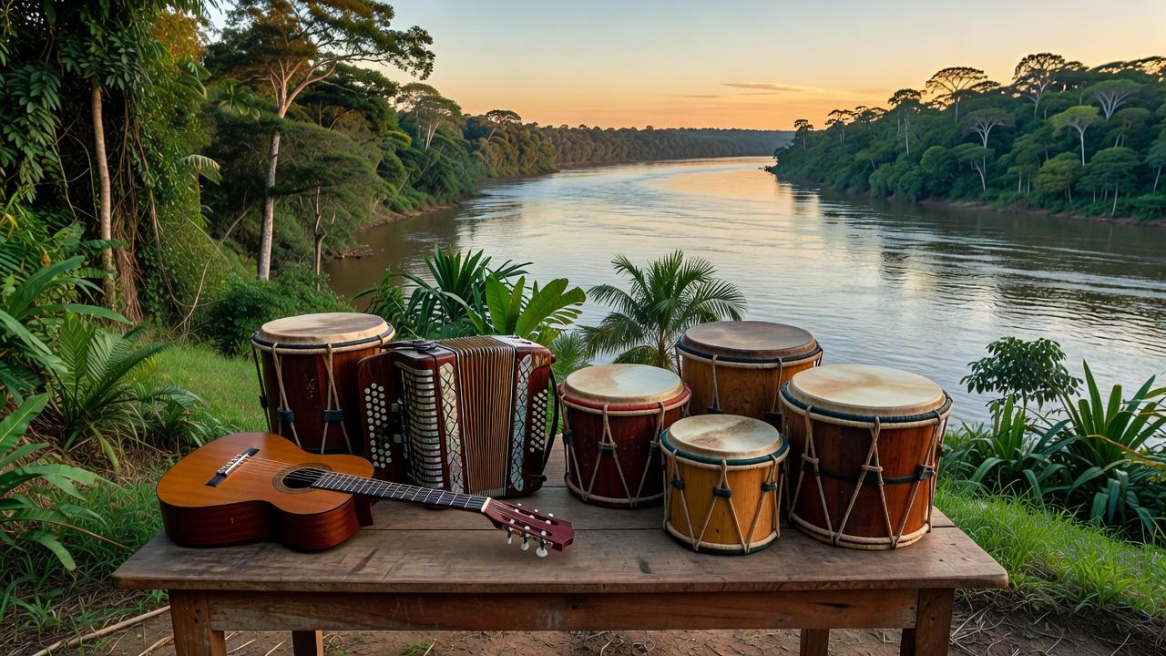 Instrumentos musicais regionais representando a identidade cultural de Porto Velho