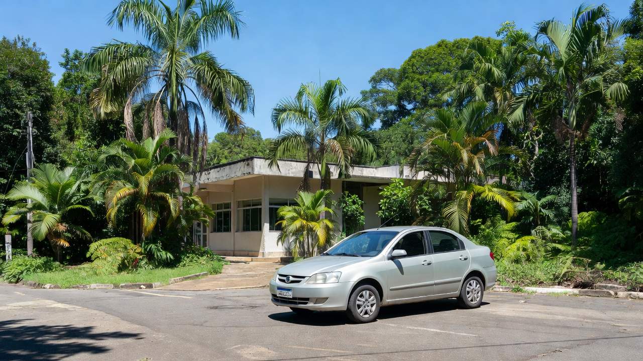 Carro em frente ao Detran Porto Velho para renovação de CNH e licenciamento veicular