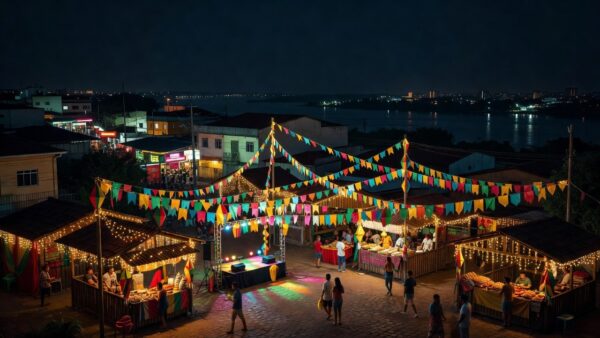 Decorações do Arraial Flor do Maracujá em Porto Velho nas festas populares