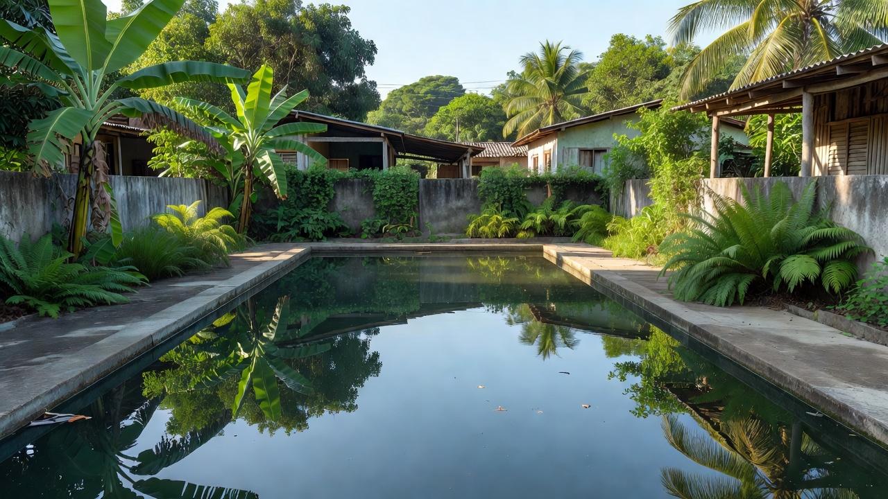Piscina em vila do bairro Cuniã onde homem foi encontrado morto