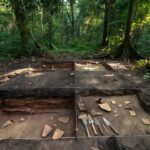 Sítio arqueológico Candelária em Rondônia com escavações da Universidade Federal