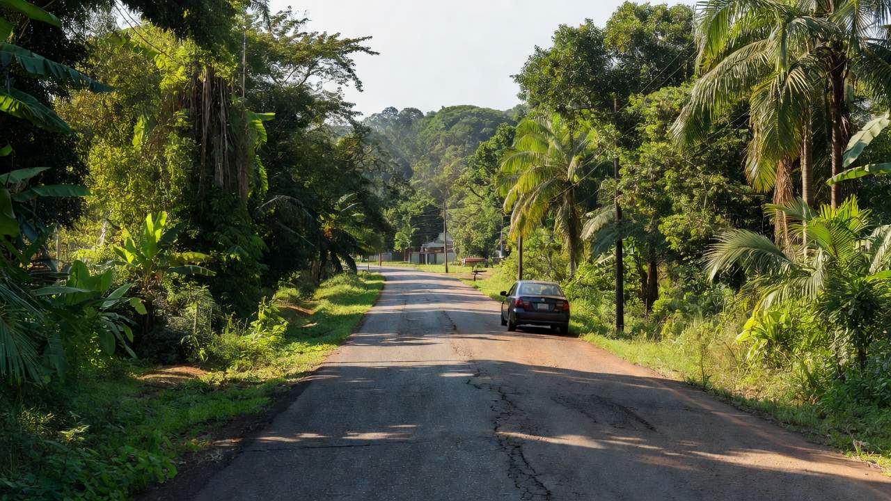 Carro em estrada na zona leste de Porto Velho, Rondônia