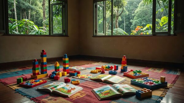 Sala de educação infantil com brinquedos em Porto Velho representando aprendizagem pelo brincar