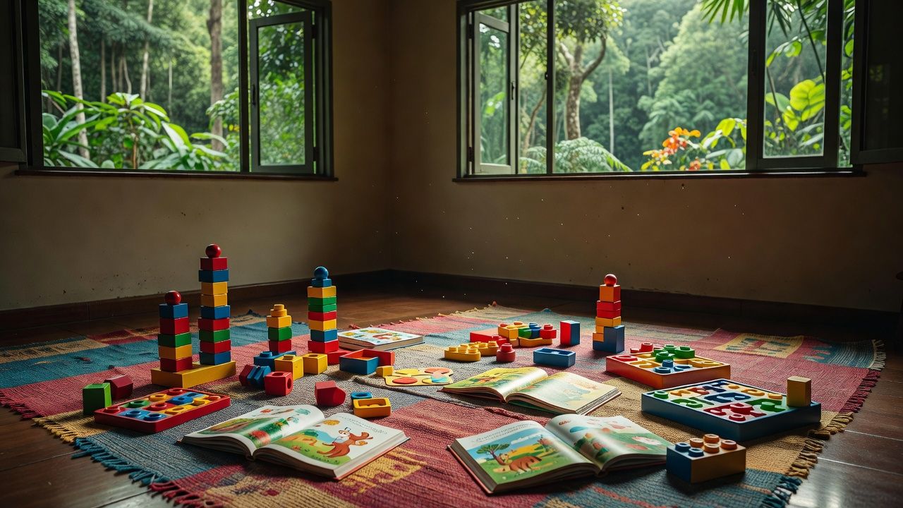 Sala de educação infantil com brinquedos em Porto Velho representando aprendizagem pelo brincar