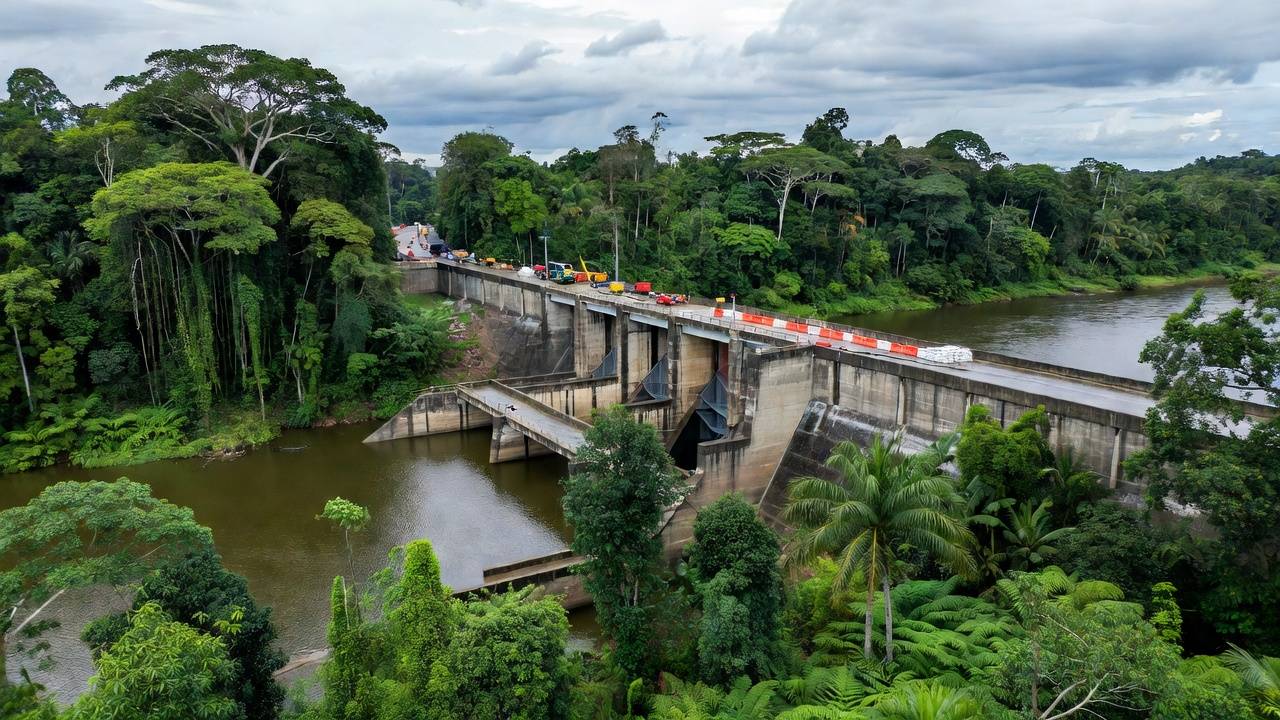 Barragem Samuel durante simulado de emergência em Candeias do Jamari