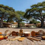 Instrumentos musicais em praça de Porto Velho após aprovação de lei contra apreensão