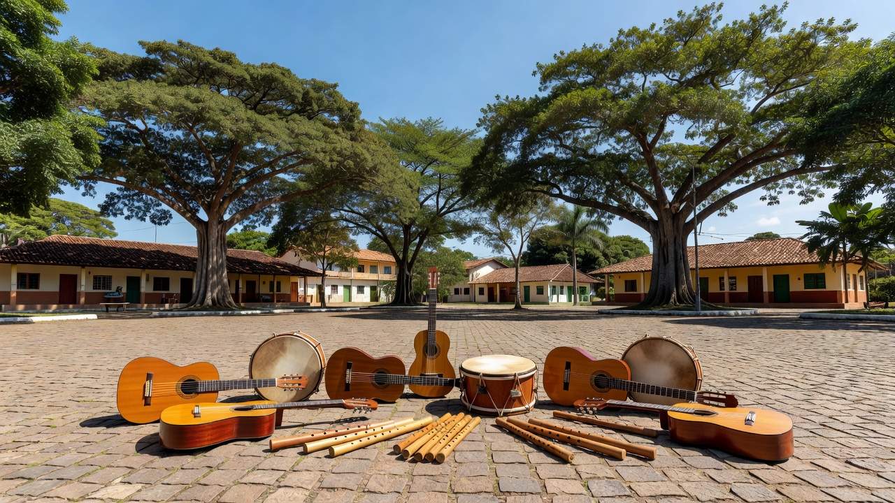 Instrumentos musicais em praça de Porto Velho após aprovação de lei contra apreensão