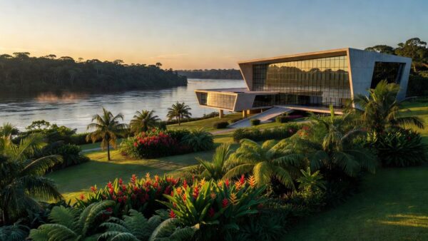 Palácio do Governo em Porto Velho, Rondônia, com vista do rio Madeira