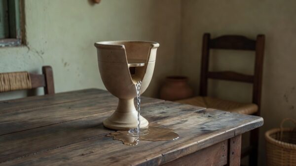 Taça de Pitágoras grega esvaziando sozinha para punir ganância