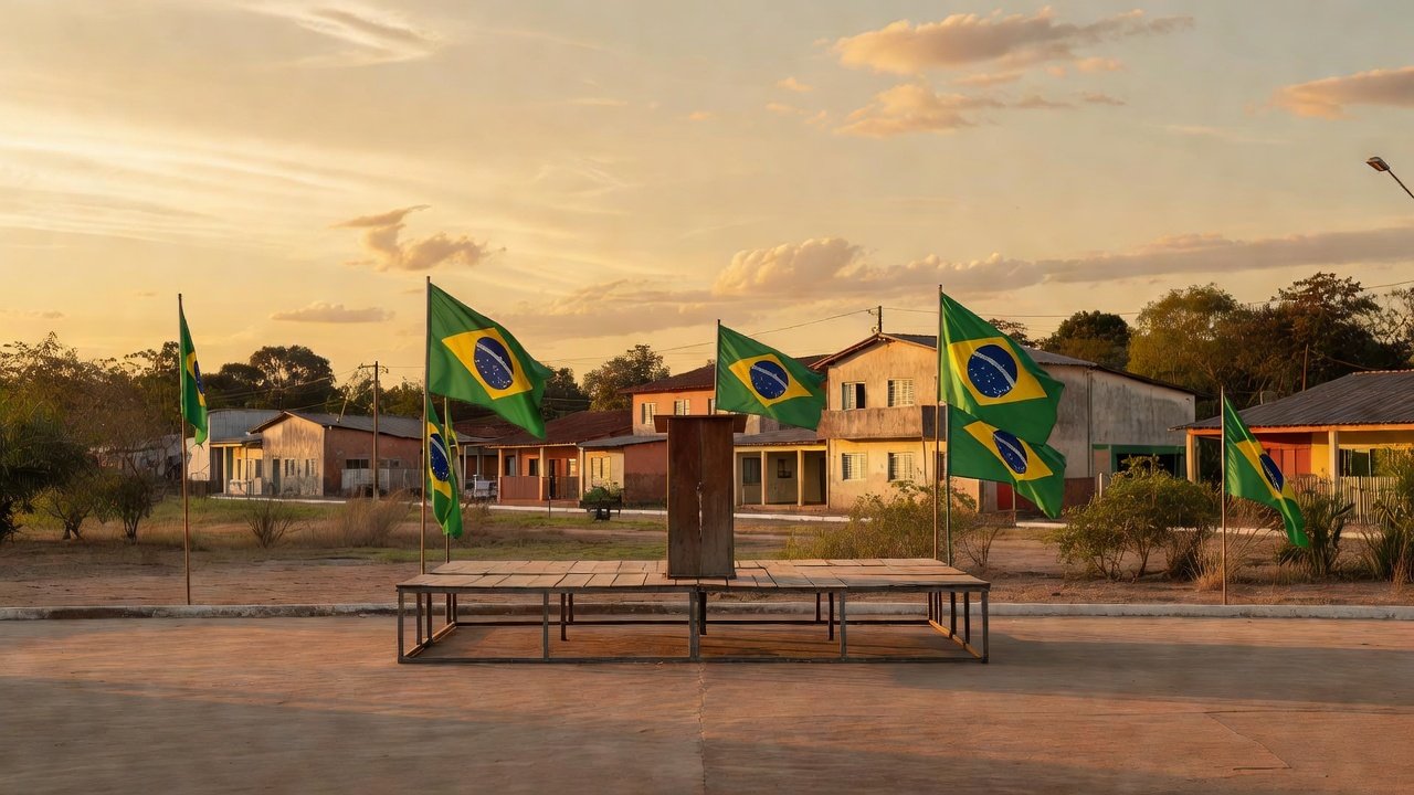 Praça em Vilhena com palco para pré-candidatura ao governo de Rondônia