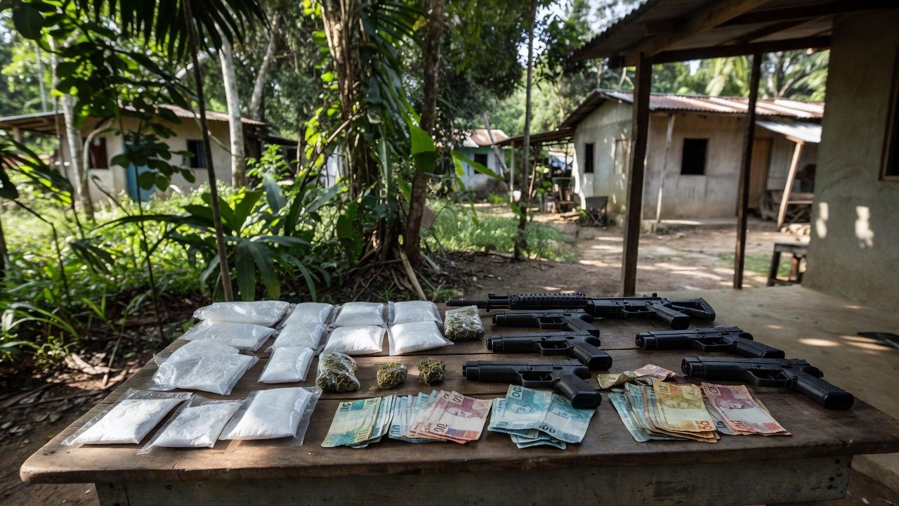 Apreensão de drogas, armas de airsoft e dinheiro pela PM no bairro Sumaúma