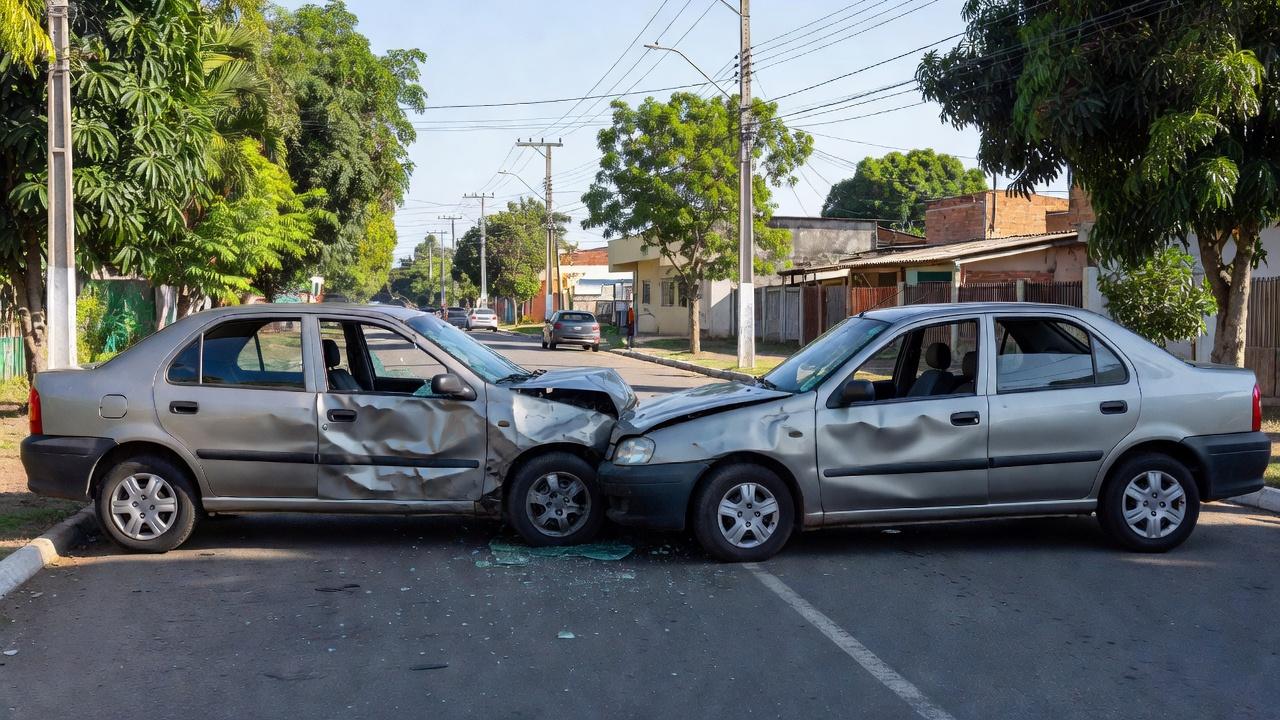 Colisão entre veículos de aplicativos em rua de Porto Velho