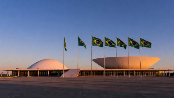 Congresso Nacional em Brasília representando candidatura ao Senado