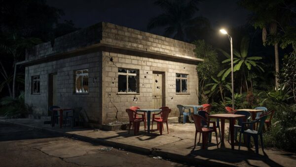 Bar na zona sul de Porto Velho após ataque a tiros, janelas quebradas e marcas de balas na fachada
