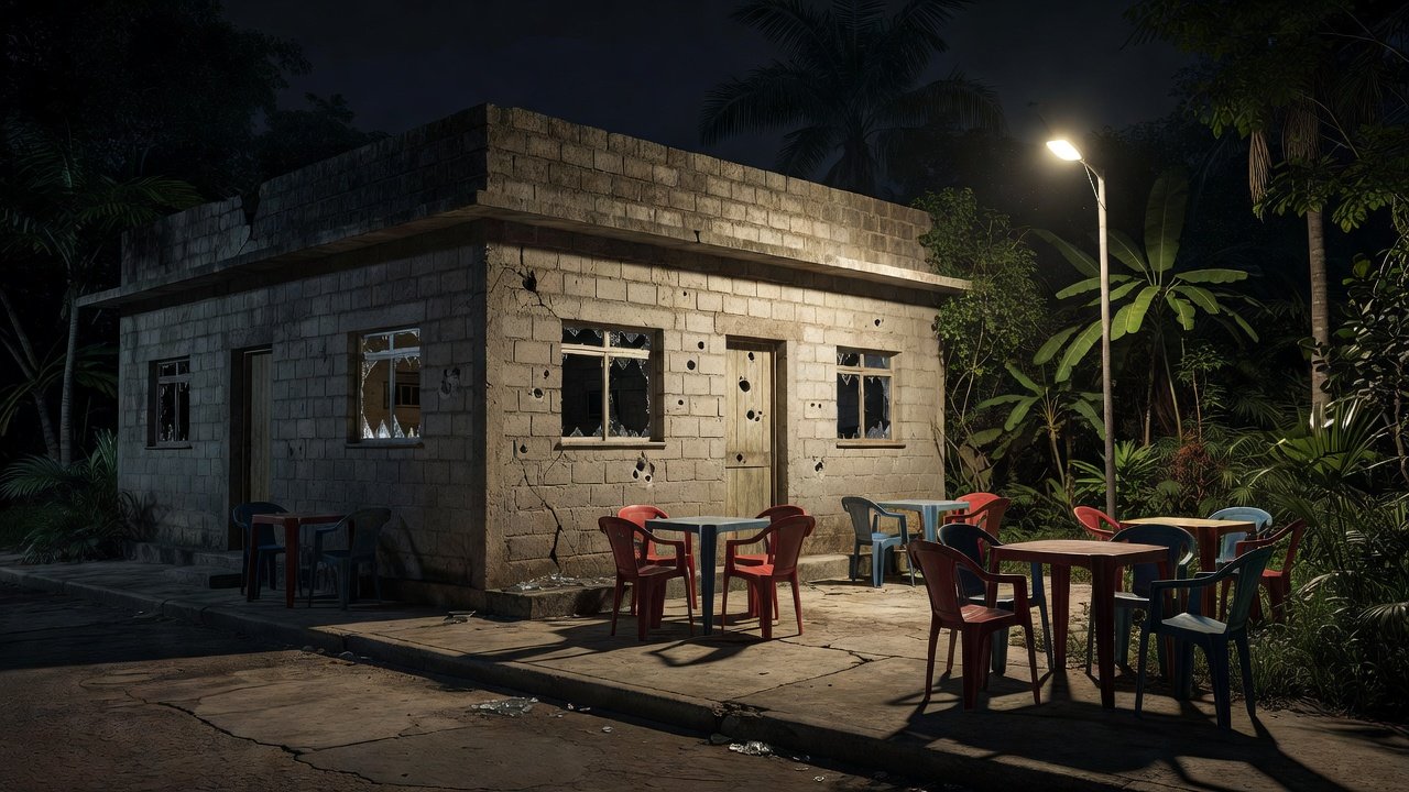 Bar na zona sul de Porto Velho após ataque a tiros, janelas quebradas e marcas de balas na fachada