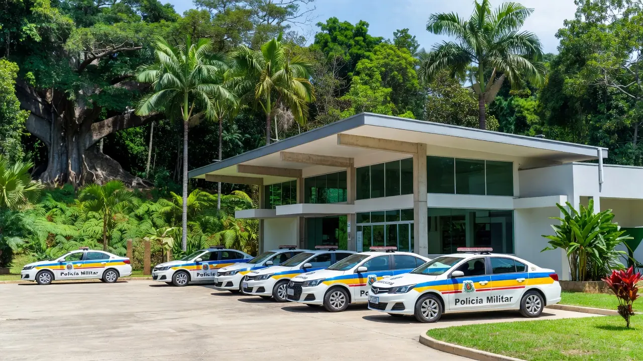 Viaturas em delegacia de Porto Velho contra roubo de veículos