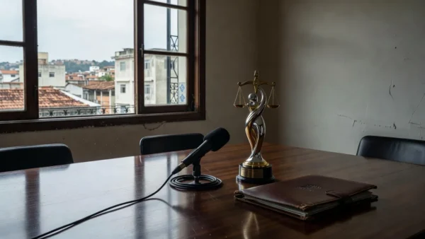 Troféu de premiação de jornalismo sobre violência contra mulheres em ambiente brasileiro