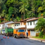 Ruas de Porto Velho com equipamentos de limpeza representando gratificação aos garis