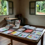 Materiais educativos do projeto Maria da Penha em escola de Cacoal, RO