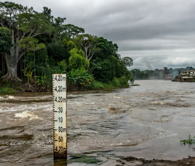 Rio Madeira em Porto Velho com nível de 4,20 m e monitoramento da Defesa Civil