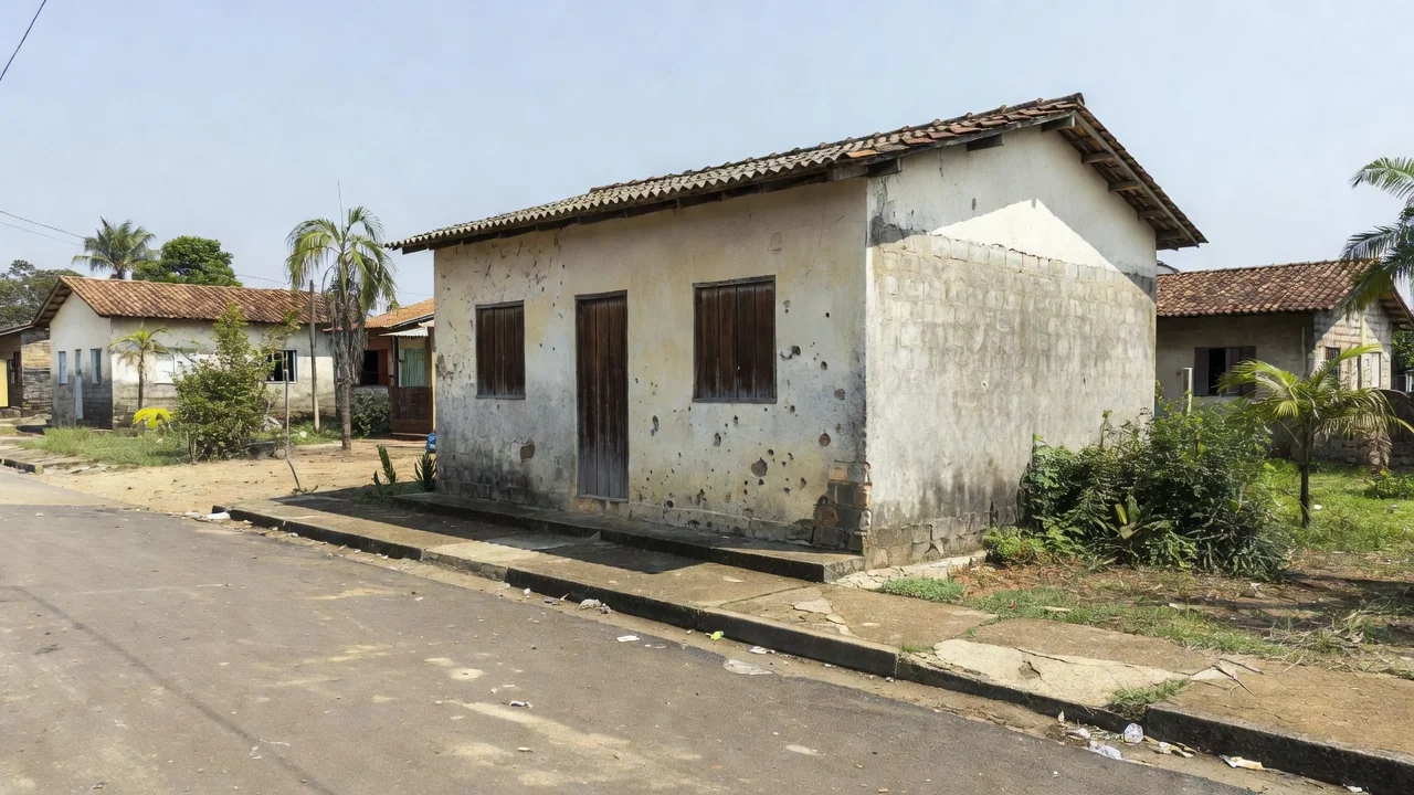 Casa residencial em Vilhena com marcas de bala após discussão de trânsito