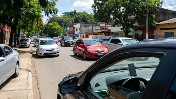 Trânsito em Porto Velho com alerta sobre uso de celular ao volante