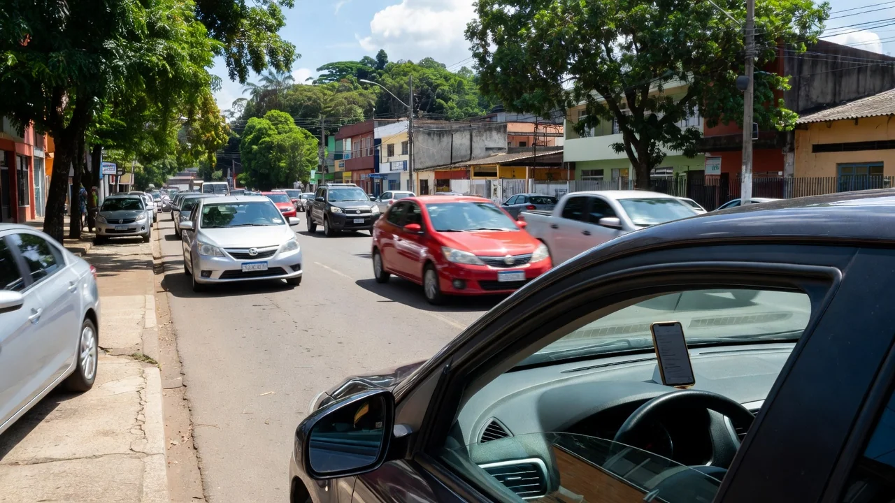 Trânsito em Porto Velho com alerta sobre uso de celular ao volante