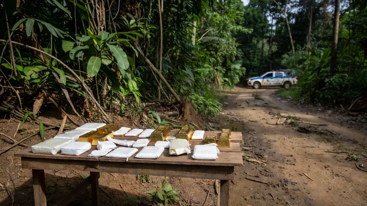 Apreensão de 1,2 kg de ouro e cocaína pela PF na fronteira de Guajará-Mirim