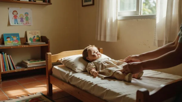 Boneca de infância sendo entregue para irmã em momento emocionante