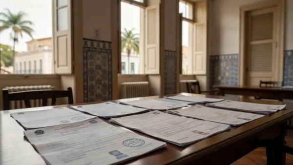 Documentos de candidatura ao governo protocolados em cartório eleitoral brasileiro