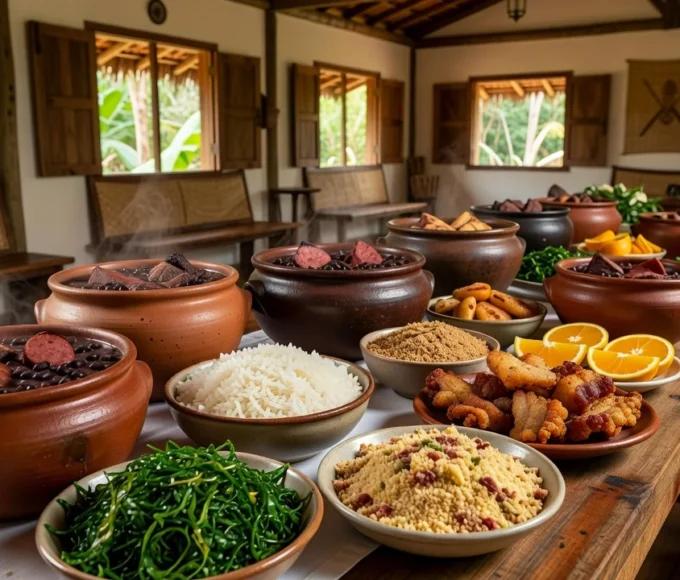 Mesa com feijoada tradicional em evento da OAB Rondônia em Porto Velho