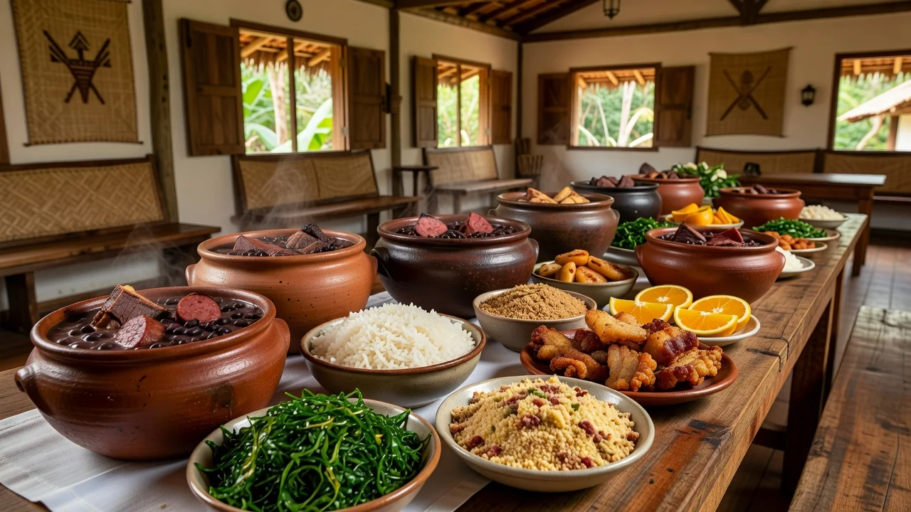 Mesa com feijoada tradicional em evento da OAB Rondônia em Porto Velho