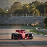 Carro de Fórmula 1 em pista brasileira durante pausa de verão