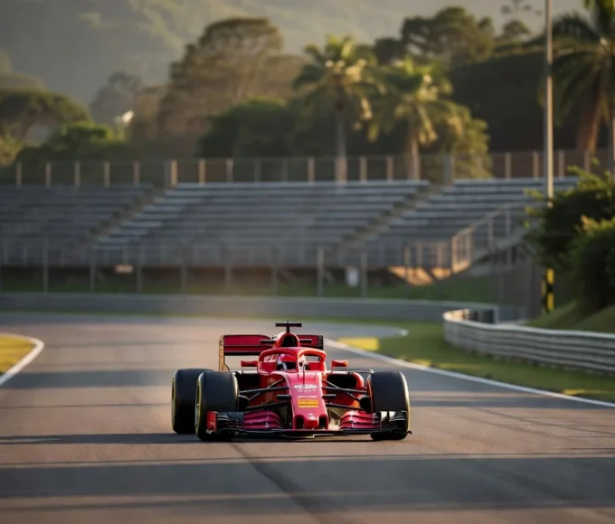 Carro de Fórmula 1 em pista brasileira durante pausa de verão