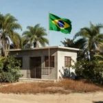 Fachada de fórum judicial em Cujubim, Rondônia