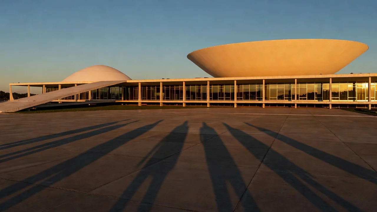 Congresso Nacional em Brasília simbolizando poder econômico e fake news na política