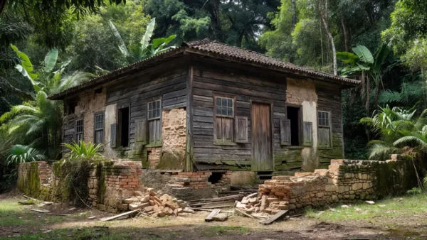 Barreira de alvenaria em imóvel histórico ocupado em Porto Velho