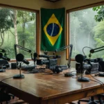 Estúdio de rádio e TV com equipamentos para propaganda eleitoral em Rondônia