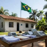 Sede do Tribunal Regional Eleitoral de Rondônia com vegetação amazônica