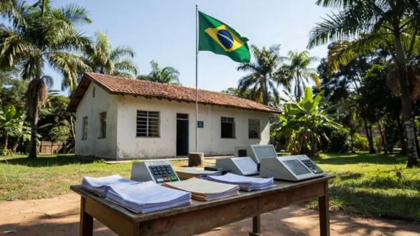 Sede do Tribunal Regional Eleitoral de Rondônia com vegetação amazônica