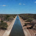 Canal do projeto de transposição do Rio São Francisco no Nordeste