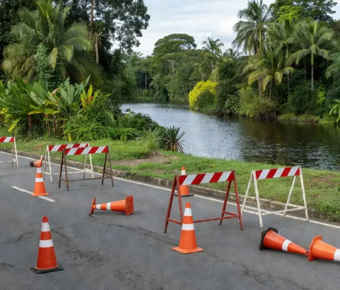 Via do Canal Santa Bárbara interditada em Porto Velho