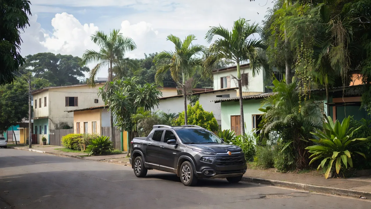 Fiat Toro em rua de Porto Velho relacionada a prisão por documentos falsos